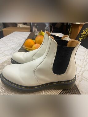 Dr. Martens white and Black Leather Shoe Interior